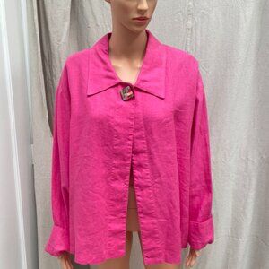 Hot Pink Linen Layering Jacket